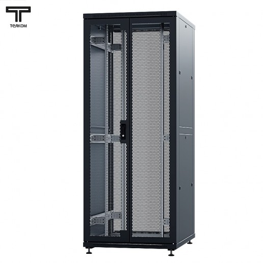 ТЕЛКОМ ТСМ-47.8.10-2ПП.9005М Шкаф напольный 47U 800x1000х2209мм (ШхГхВ) телекоммуникационный 19", передняя дверь перфорированная распашная 2-х створчатая - задняя дверь перфорированная, цвет черный (RAL9005М) (5 мест)