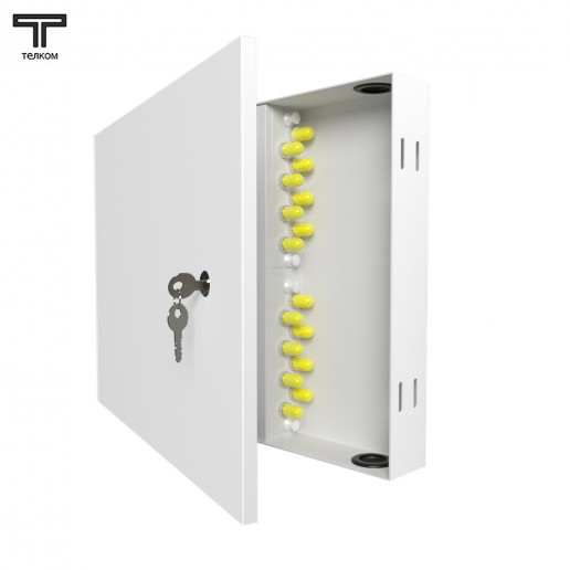 ТЕЛКОМ КНп-16-ST/UPC-9/125 Кросс оптический настенный на 16 портов ST/UPC 9/125мкм предсобранный (пигтейл ST/UPC 9/125-16шт, розетка ST-16шт, планки FC/ST, сплайс кассета с крышкой-1шт, КДЗС-16шт)