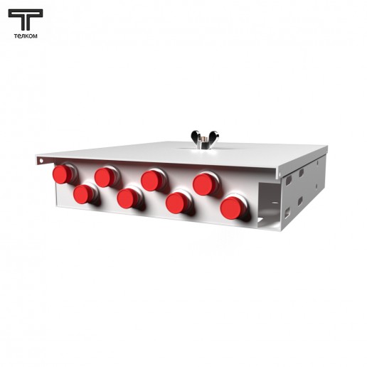 ТЕЛКОМ КНп-8-FC/UPC-50/125 Кросс оптический настенный на 8 портов FC 50/125мкм предсобранный (пигтейл FC 50/125-8шт, розетка FC-8шт, ложемент, КДЗС-8шт)