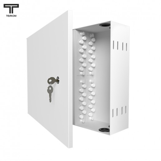 ТЕЛКОМ КНп-32-FC/UPC-9/125 Кросс оптический настенный на 32 порта FC/UPC 9/125мкм предсобранный (пигтейл FC/UPC 9/125-32шт, розетка FC-32шт, планки FC/ST, сплайс кассета-1шт, КДЗС-32шт)