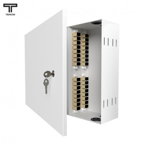 ТЕЛКОМ КНп-32-SC/UPC-ОМ4-50/125 Кросс оптический настенный на 32 порта SC 50/125мкм (ОМ4) предсобранный (пигтейл SC 50/125 (ОМ4)-32шт, розетка SC-32шт, планки SC/DLC, сплайс кассета-1шт, КДЗС-32шт)