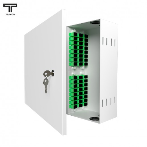 ТЕЛКОМ КНп-48-SC/APC-9/125 Кросс оптический настенный на 48 портов SC/APC 9/125мкм предсобранный (пигтейл SC/APC 9/125-48шт, розетка SC-48шт, планки SC/DLC, сплайс кассета-2шт, крышка для сплайс кассеты-1шт, КДЗС-48шт)