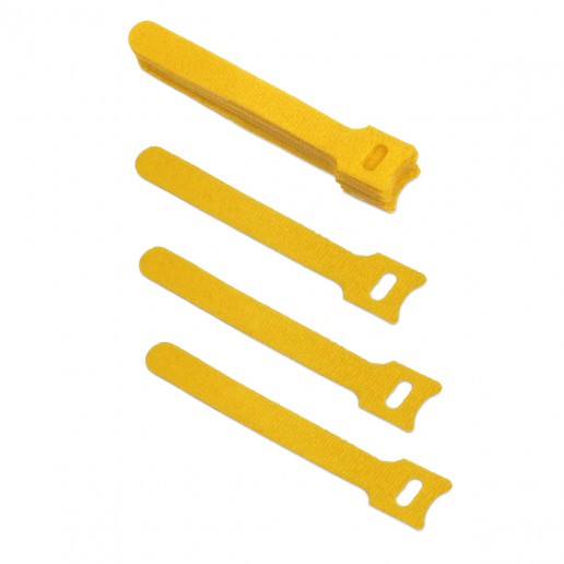Cabeus CLAMP-135-YL Хомут для кабеля, липучка с мягкой застежкой, 135x14 мм, желтый (10 шт.)