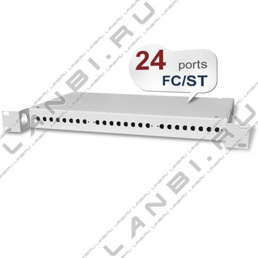 ТЕЛКОМ КС-24-1U-19-FC/ST Кросс оптический 19" стоечный на 24 порта FC/ST (сплайс кассета с крышкой - 1шт, сменные планки на 8 FC/ST - 3шт, без пигтейлов и проходных адаптеров, без КДЗС)