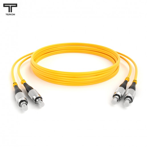 ТЕЛКОМ ШОС-2x3.0-2FC/U-2FC/U-SM-60м-LSZH-YL Шнур оптический duplex FC/UPC-FC/UPC 9/125 OS2 (G.652.D) одномодовый SM (3.0мм) LSZH, длина 60м