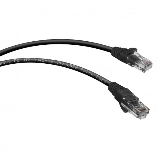 Cabeus PC-UTP-RJ45-Cat.5e-0.5m-BK-LSZH Патч-корд U/UTP, категория 5е, 2xRJ45/8p8c, неэкранированный, черный, LSZH, 0.5м