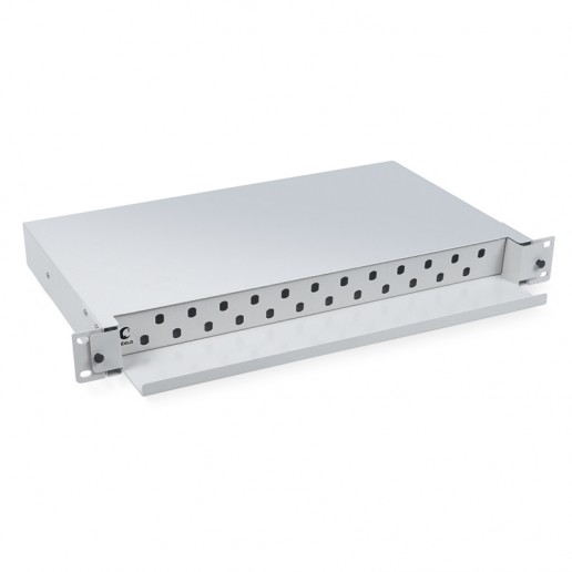 Cabeus ODF-19-24-ST Кросс бокс оптический 19" на 24 ST(FC) со сплайс-кассетой, выдвижной (без пигтейлов и проходных адаптеров)