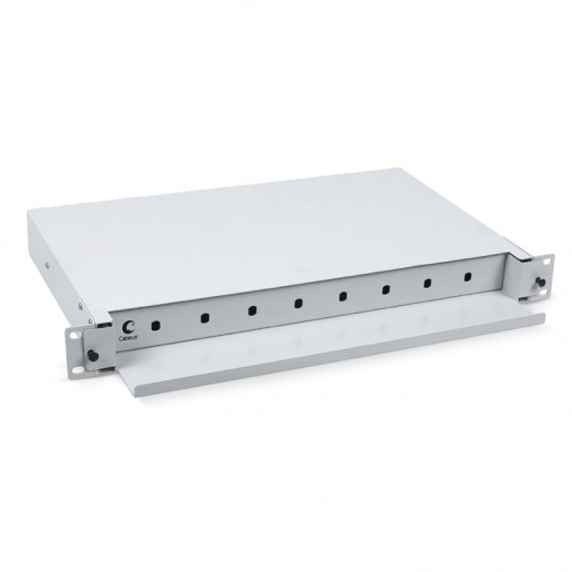 Cabeus ODF-19-8-ST Кросс бокс оптический 19" на 8 ST(FC) со сплайс-кассетой, выдвижной (без пигтейлов и проходных адаптеров)