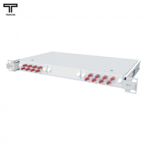 ТЕЛКОМ КСВп-19-1U-16-ST/UPC-62.5/125 Кросс оптический 19" выдвижной 1U на 16 портов ST 62,5/125мкм предсобранный (пигтейл ST 62,5/125-16шт, розетка ST-16шт, сплайс кассета с крышкой-1шт, КДЗС-16шт)