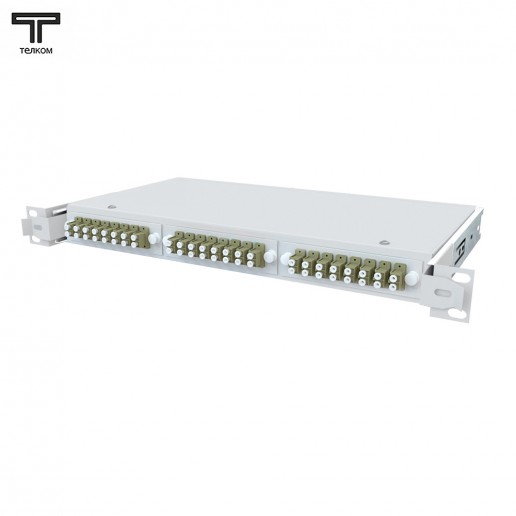 ТЕЛКОМ КСВп-19-1U-24-DLC/UPC-62.5/125 Кросс оптический 19" выдвижной 1U на 24 портов DLC 62,5/125мкм предсобранный (пигтейл LC 62.5/125-48шт, розетка DLC-24шт, сплайс кассета - 2шт, крышка для сплайс кассеты-1шт, КДЗС-48шт)