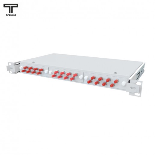 ТЕЛКОМ КСВп-19-1U-24-ST/UPC-OM2-50/125 Кросс оптический 19" выдвижной 1U на 24 портов ST 50/125мкм предсобранный (пигтейл ST 50/125 (OM2)-24шт, розетка ST-24шт, сплайс кассета с крышкой-1шт, КДЗС-24шт)