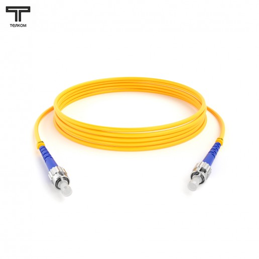 ТЕЛКОМ ШОС-3.0-ST/U-ST/U-SM-1.5м-LSZH-YL Шнур оптический simplex ST/UPC-ST/UPC 9/125 OS2 (G.652.D) одномодовый SM (3.0мм) LSZH, длина 1,5м