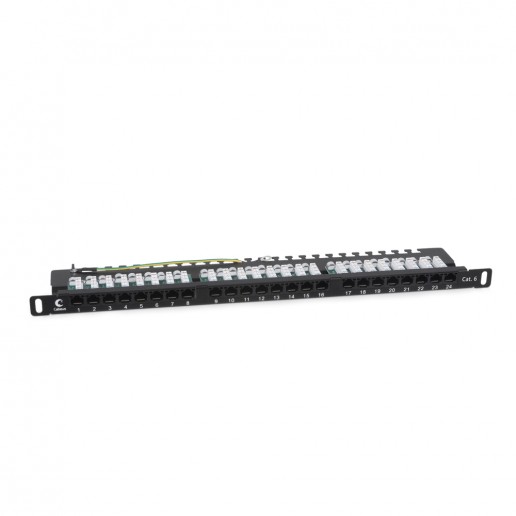 Cabeus PLHD-24-Cat.6-Dual-90-0,5U Патч-панель высокой плотности 19" (0,5U), 24 порта RJ-45, категория 6, Dual IDC, 90 градусов, с задним кабельным организатором