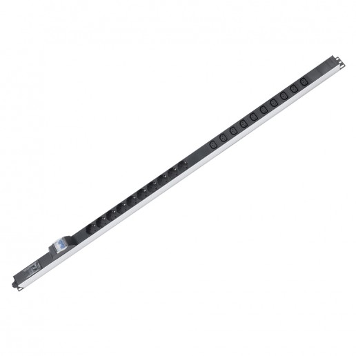 Cabeus PDU-16-10S-10C13-B-T Блок распределения питания для 19" шкафов, вертикальный, 10 розеток Schuko, 10 розеток IEC 320 C13, 16А, автомат защиты, алюминиевый корпус, клеммная колодка