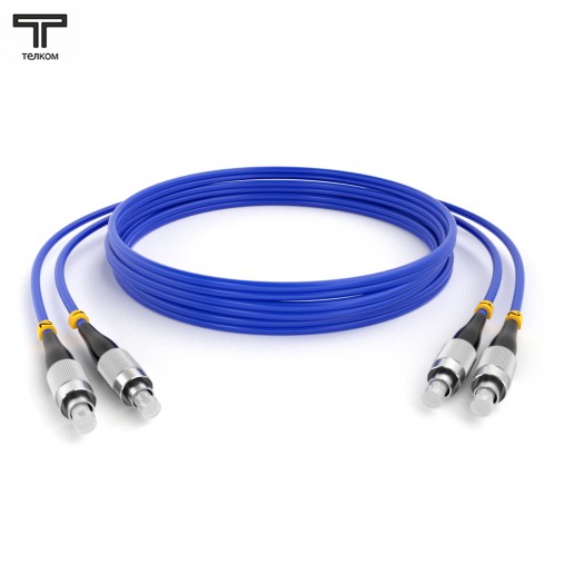 ТЕЛКОМ ШОС-2х3,0-2FC/PC-2FC/PC-MM50-OM4-2м-LSZH-BL Шнур оптический duplex FC-FC 50/125 OM4 (40Gb) многомодовый MM (3.0мм) LSZH, цвет синий, длина 2м