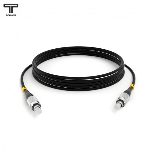 ТЕЛКОМ ШОС-3.0-FC/U-FC/U-SM-20м-LSZH-BK Шнур оптический simplex FC/UPC-FC/UPC 9/125 OS2 (G.652.D) одномодовый SM (3.0мм) LSZH, цвет черный, длина 20м