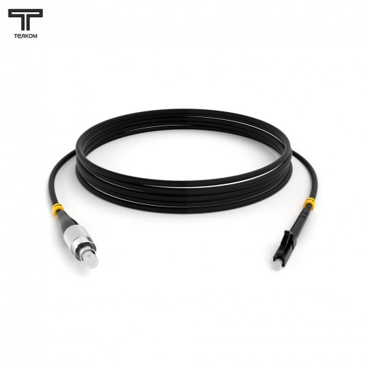 ТЕЛКОМ ШОС-3.0-FC/U-LC/U-SM-120м-LSZH-BK Шнур оптический simplex FC/UPC-LC/UPC 9/125 OS2 (G.652.D) одномодовый SM (3.0мм) LSZH, цвет черный, длина 120м