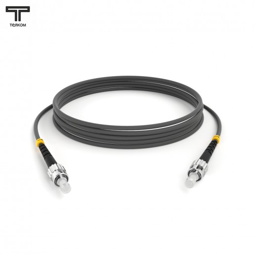 ТЕЛКОМ ШОС-3.0-ST/U-ST/U-MM62-6м-LSZH-GY Шнур оптический соединительный simplex ST-ST 62,5/125 OM1 многомодовый MM (3.0мм) LSZH, длина 6м