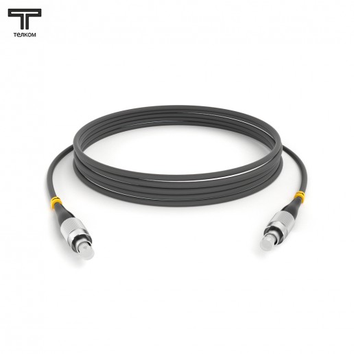 ТЕЛКОМ ШОС-3.0-FC/U-FC/U-MM62-12м-LSZH-GY Шнур оптический соединительный simplex FC-FC 62,5/125 OM1 многомодовый MM (3.0мм) LSZH, длина 12м