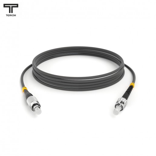 ТЕЛКОМ ШОС-3.0-FC/U-ST/U-MM62-55м-LSZH-GY Шнур оптический соединительный simplex FC-ST 62,5/125 OM1 многомодовый MM (3.0мм) LSZH, длина 55м