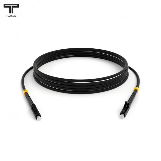 ТЕЛКОМ ШОС-3.0-LC/U-LC/U-MM50-12м-LSZH-BK Шнур оптический simplex LC/UPC-LC/UPC 50/125 OM2 многомодовый MM (3.0мм) LSZH, цвет черный, длина 12м