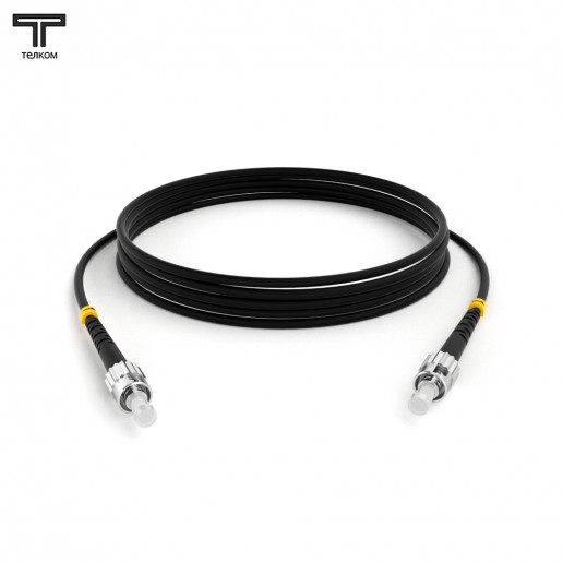 ТЕЛКОМ ШОС-3.0-ST/U-ST/U-SM-40м-LSZH-BK Шнур оптический simplex ST/UPC-ST/UPC 9/125 OS2 (G.652.D) одномодовый SM (3.0мм) LSZH, цвет черный, длина 40м