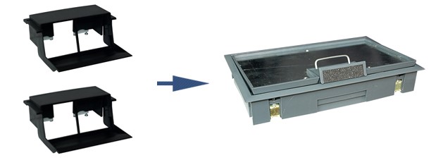 Схема составляющих компонентов люка на 4 розетки Electraplan 52316.91 (KDO E2 SR5 7011)