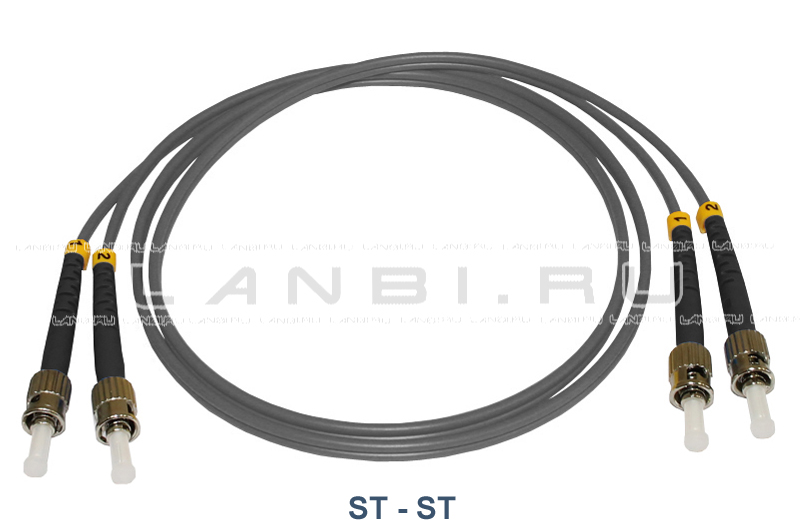 Оптический шнур ST-ST duplex 62.5/125 многомодовый длиной 1м