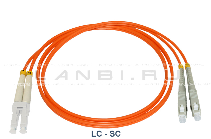 Оптический патч-корд 2LC/PC-2SC/PC duplex 50/125 многомодовый длиной 1 м