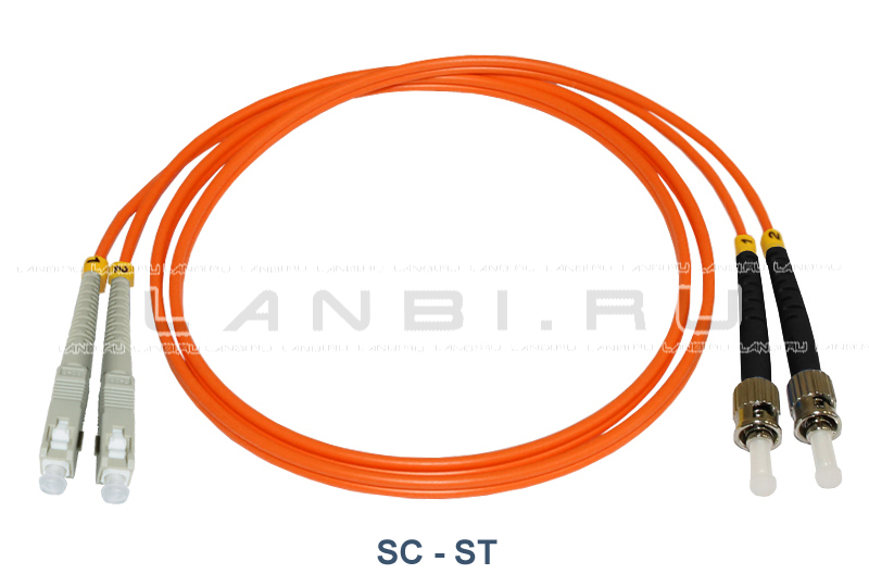 Оптический патч-корд 2SC/PC-2ST/PC duplex 50/125 многомодовый длиной 50м