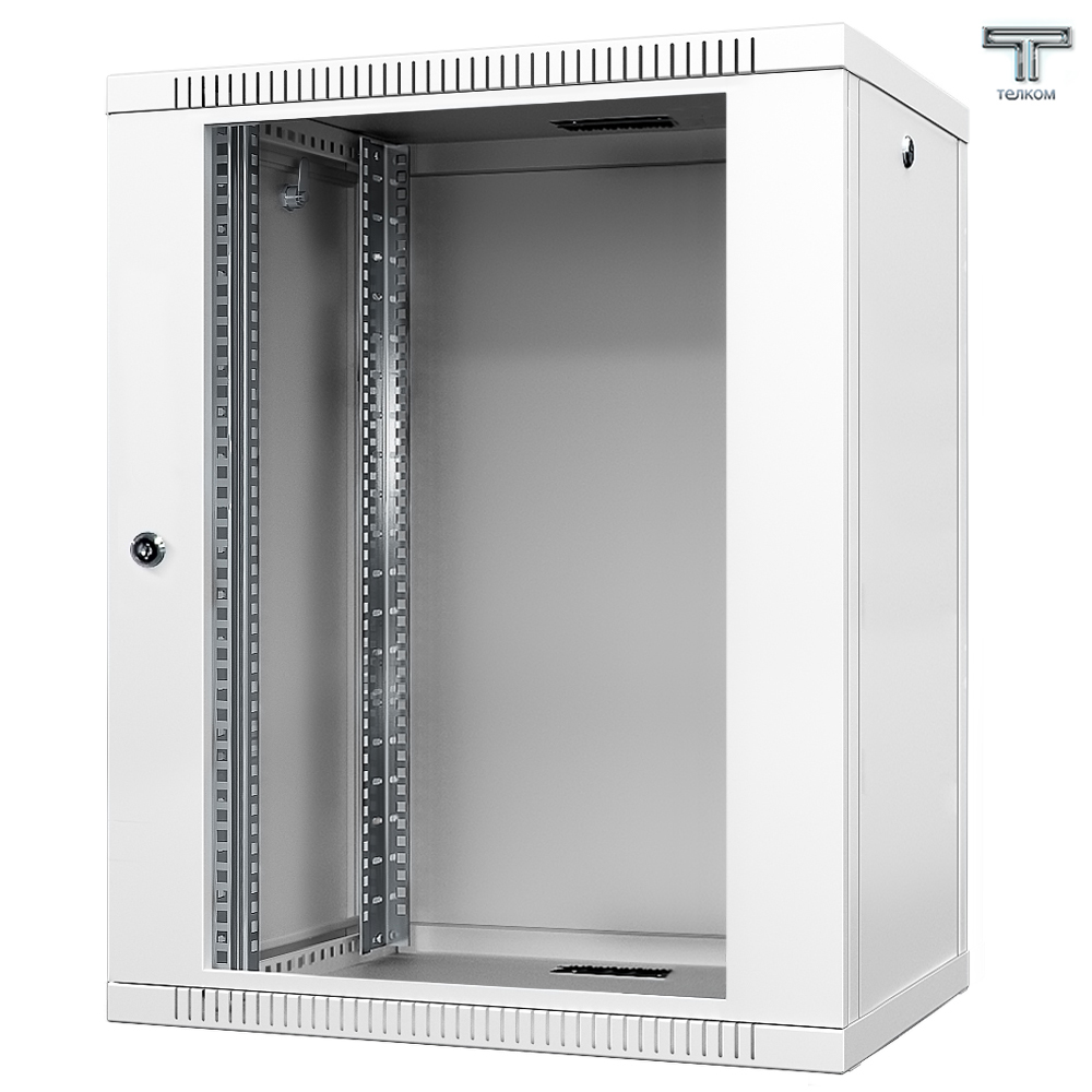 Настенный телекоммуникационный шкаф ТЕЛКОМ 15U 350мм дверь стекло