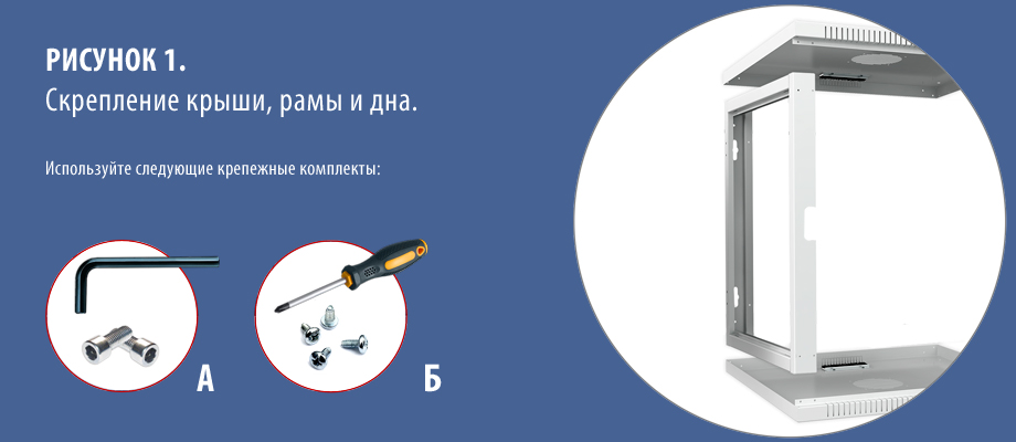 Телекоммуникационный настенный шкаф SYSMATRIX WR / Схема сборки / Рис.1