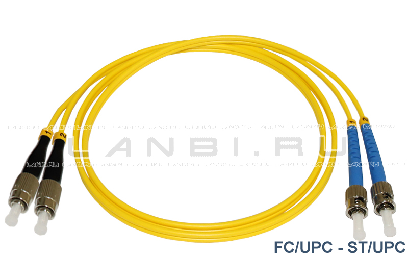 Оптический патч-корд FC/UPC-ST/UPC duplex 9/125 одномодовый длиной 10м