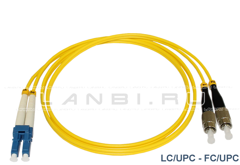Оптический патч-корд LC/UPC-FC/UPC duplex 9/125 одномодовый длиной 25м