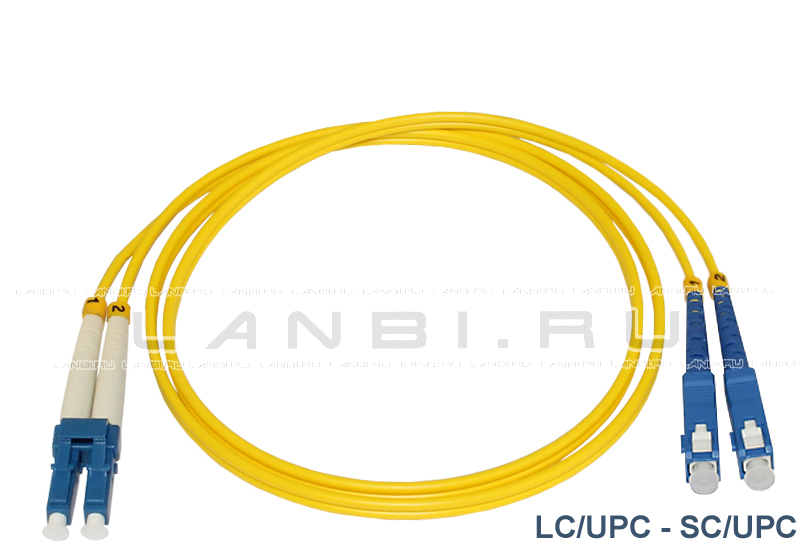 Оптический патч-корд LC/UPC-SC/UPC duplex 9/125 одномодовый длиной 20м