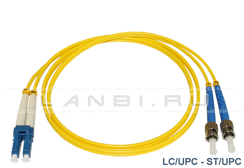 Оптический патч-корд LC/UPC-ST/UPC duplex 9/125 одномодовый длиной 1м
