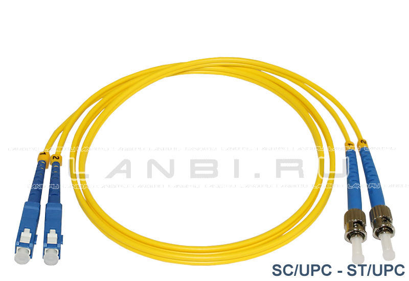 Оптический патч-корд SC/UPC-ST/UPC duplex 9/125 одномодовый длиной 50м