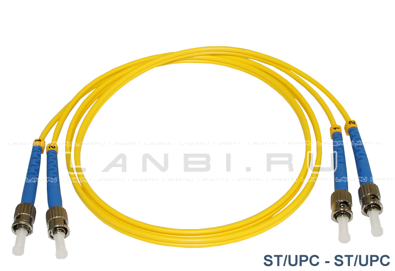 Оптический патч-корд ST/UPC-ST/UPC duplex 9/125 одномодовый длиной 25м